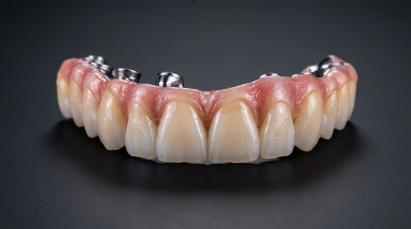 Prótesis fija superior sobre implantes realizada en DESINGDENT LAB